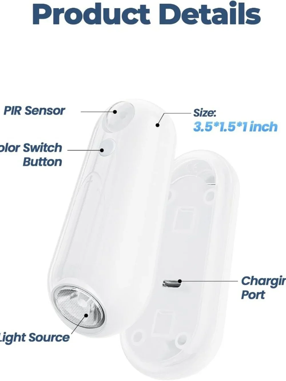 Toilet Night Light Motion Sensor, 8 Color Changing LED Wall Motion Sensor Light